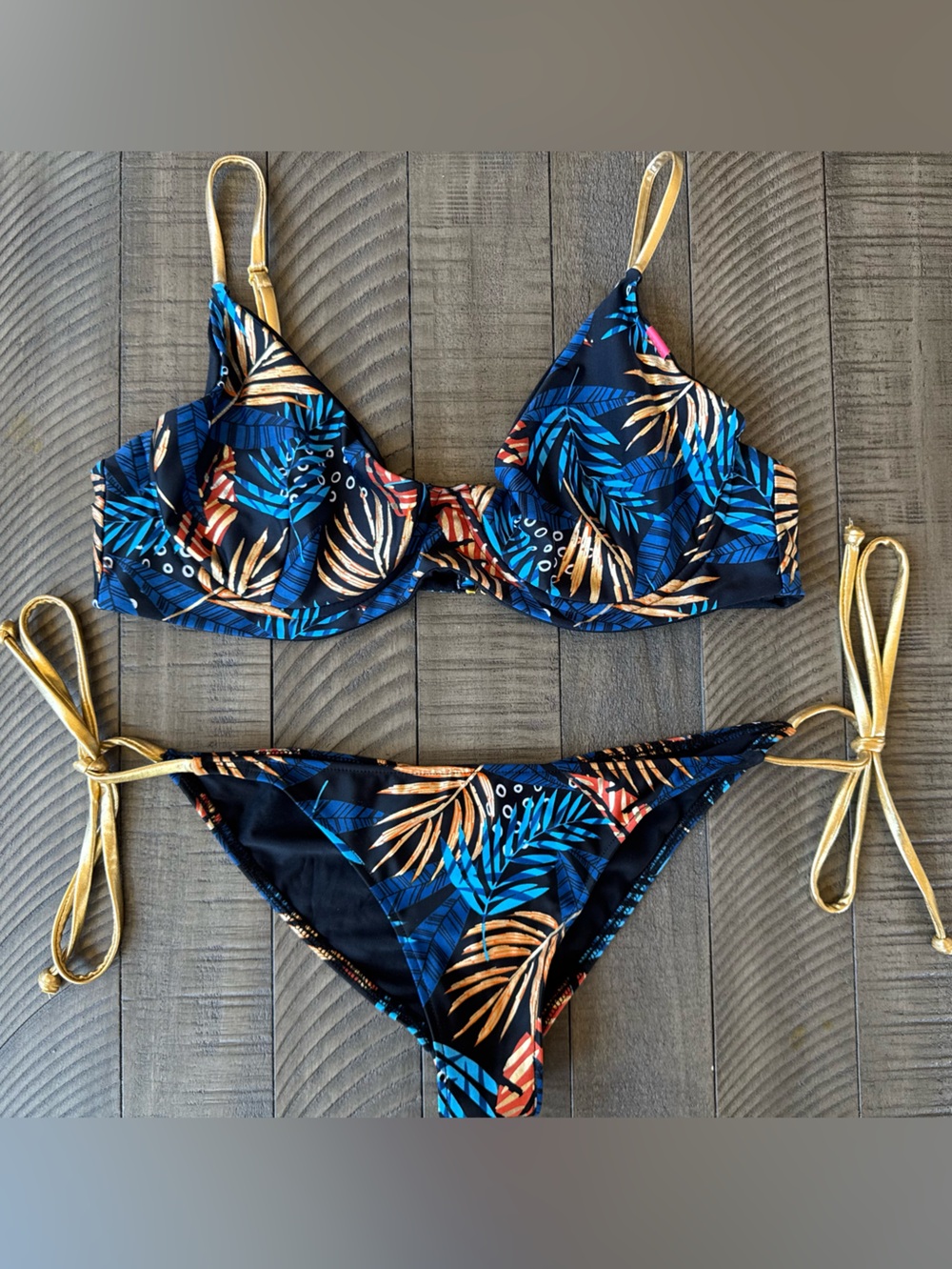 Doll - DOLL Midnight Tropic & Gold Foil Bikini (Top X-Large & Bottom Large)